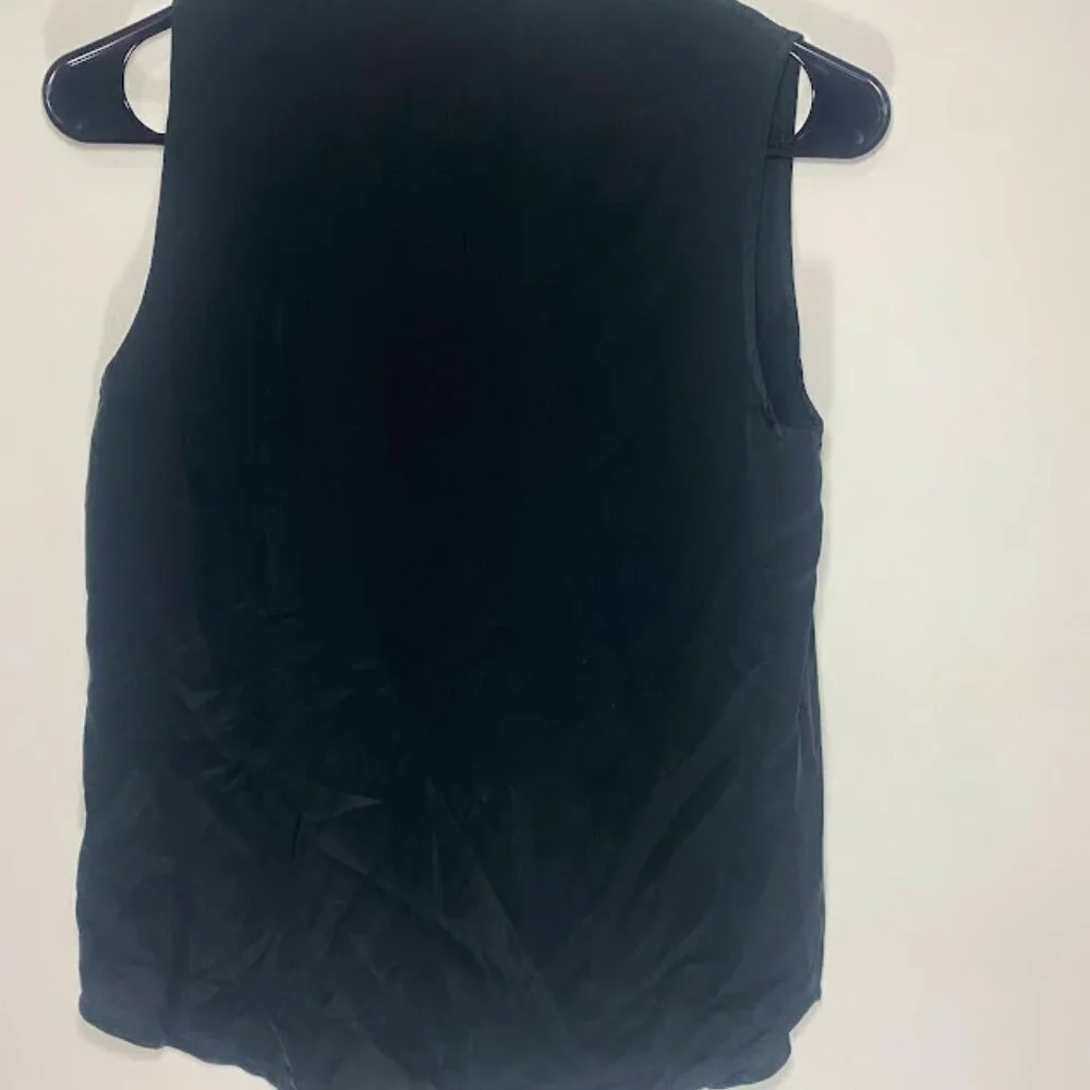 J Crew 365 Black Silk Sleeveless Blouse